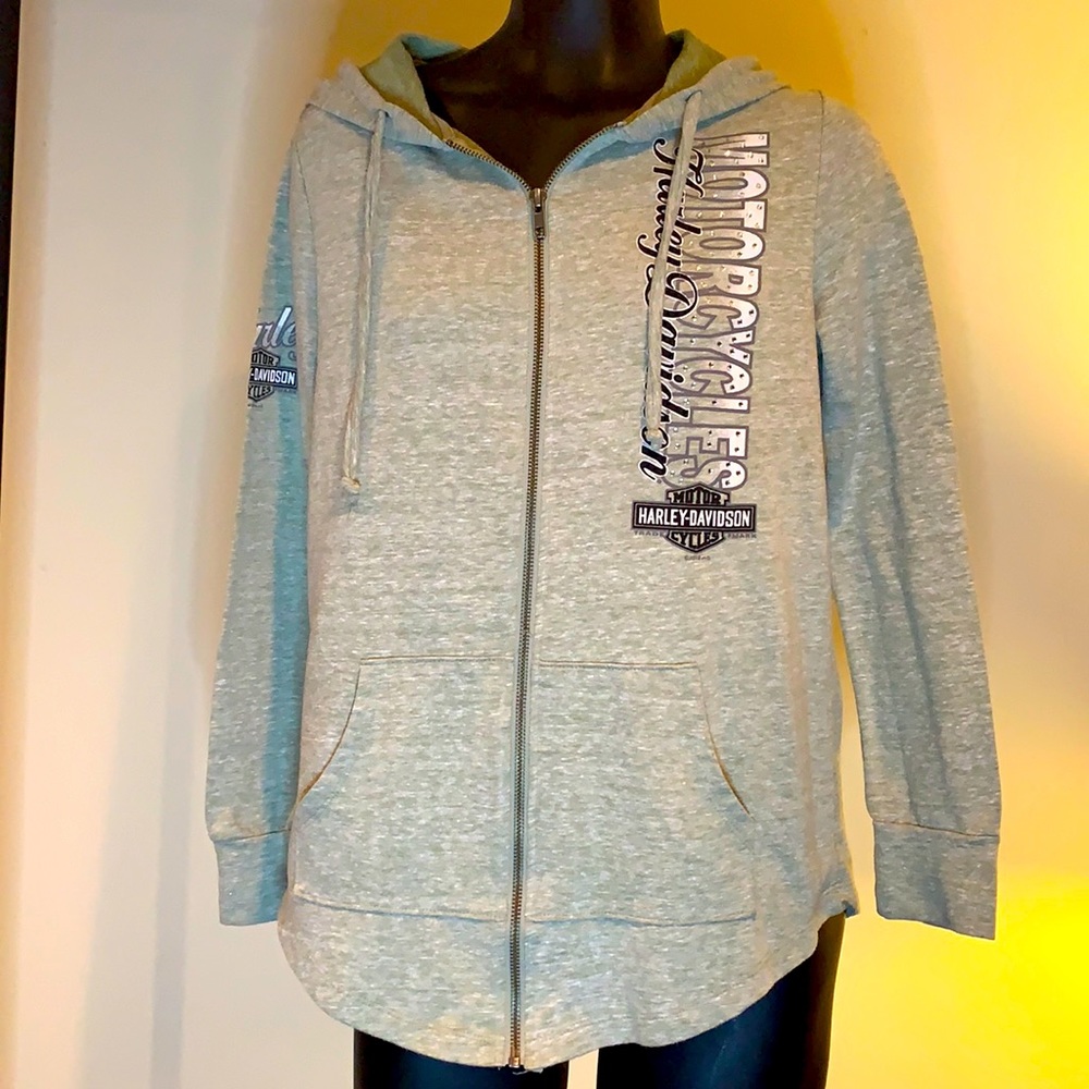 Women’s Small Harley Davidson Zip Up Hoodie Light Weight